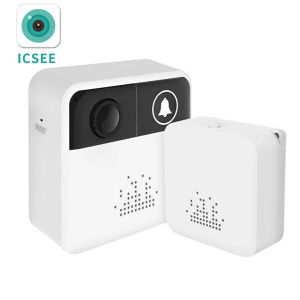 Campainha de campainha ICSEE App WiFi IP Doorbell AAA Bateria de longa data em espera de vídeo Phone Phone Intercom Visual Cell Peephole Viewer