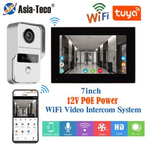 Intercom 1080P TUYA App WiFi Video Door Phone Smart Home POE Intercom System Wireless IP Video Doorphone Monitor with IR Wired Doorbell