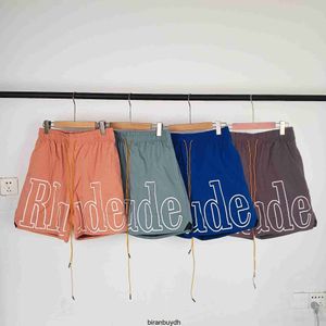 Florida Beach Shorts Rhude List Casual Elastic Sports Mens and Womens American High Street Pants