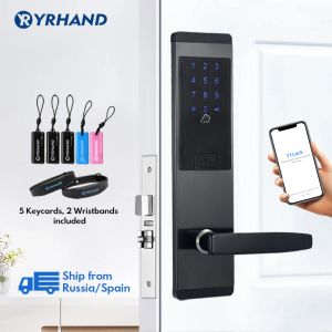 Kilit ttlock uygulama güvenlik elektronik kapı kilit wifi akıllı dokunmatik ekran dijital kodu tuş takımı sürgü için ev otel daire