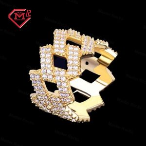 MENS S925 Miami Cuban Link Style Hip Hop Ring Crown Edition Iced out VVS Diamond Moissanite Cuban Ring