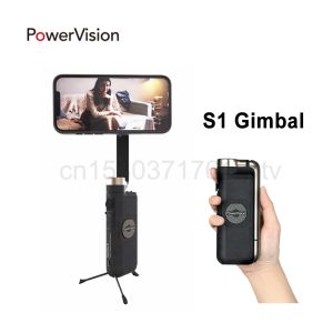 Monopods PowerVision S1 Mobile Phone 3Axis Handheld Gimbal Stabilizer Panoramic Selfie Tripod Power Follow AI Tracking SmartPhone Gimbal