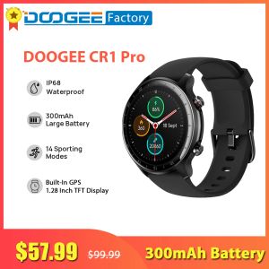 Orologi smartwatch doogee cr1 pro da 1,28 pollici display tft 300 mAh gps 5atm impermeabile smart watch fitness batties calorie bt 5.0