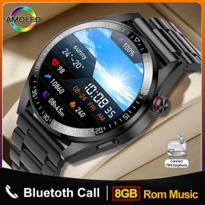 Zegarki 2022 Smart Watch Men 454*454 Ekran AMOLED zawsze wyświetlacz Bluetooth Call Local Music Smartwatch 8G ROM Sport Fitness Clock