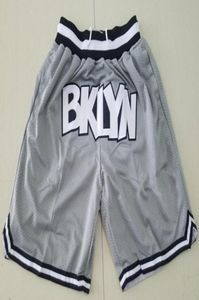 Командные шорты Bklyn Vintage Basketball Zipper Pocket Compall Одежда белый черный серый только размер Sxxl7833787