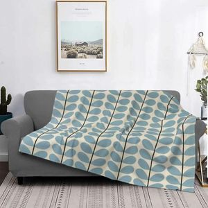 毛布Orla Kiely Blanket Coral Fleece Flush Autumn/Winter Leaf Multi Function Soft Throw for Bed Office Bedspreads