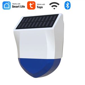 Siren Wi -Fi Bluetooth Tuya Smart Life Wireless Solar Bateria zasilana baterią Słoneczną Domowy światło dźwiękowe Syren Siren Siren Siren
