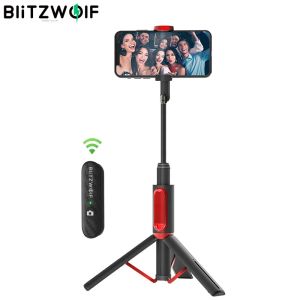 Monopods Blitzwolf Selfie Stick Tripod Lightweight Aluminum All in One Extendable Tripod Selfie Stick Bluetooth with Remote for Iphone