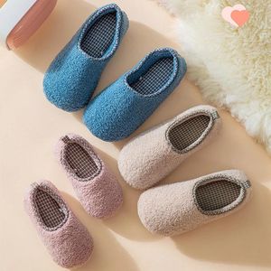 Casual Shoes Winter Indoor Women Fleece Cotton Bedroom Warm Plush Lovers Flat Slip-on Simplicity Solid House Ladies Fur Slippers