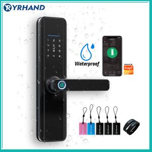 Lås tuya wifi fingeravtryck vattentät digital biometrisk NFC cerradura lösenord inteligente fechadura eletronica smart dörrlås