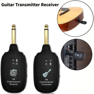 Adapter 2set UHF Guitar System Bezprzewodowy nadajnik Odbiornik Wbudowany bateria maksymalna 50 m oryginalna oferta transmisji dźwięku dla basu gitarowego