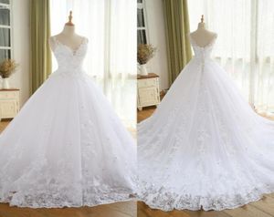 Wunderschönes Ballkleid Hochzeitskleid mit Spitze Vestido de Novia Princesa Vintage Brautkleider Echtes Bild Brautkleid 2082812