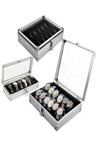 612 Grid Slots watch box convenient light watch winder Jewelry Wrist Watches Case Holder Display Storage Box Aluminium organize5160379