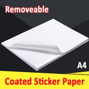 Paper A4 Removable Coated Sticker Paper Glossy Matte For Laser Inkjet Printer Repeatly Move Label 20 50 Sheets