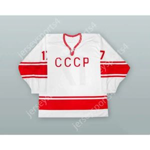 GDSIR Custom Valeri Kharlamov 17 Sovjetunionen CCCP National Team White Hockey Jersey New Top ED S-M-L-XL-XXL-3XL-4XL-5XL-6XL