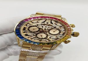 Klassische MEN039S Watch Luxus 40 mm mechanischer automatischer Edelstahl Rahmen Acryl Leopard Print Watch9978629