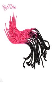 Ombre pembe 20Quot Drop Softex Saç Uzatma Demetler Dreadlocks Sivil Locs Sentetik Örgü Tığ Örgütleri HAI1013636