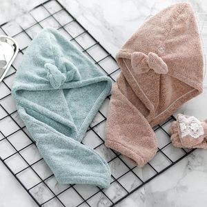 Ręcznik miękkie do włosów mikrofibry Bambus Fibre Turban Hat Szybkie suszenie Kobiet Ręczniki kąpielowe myjka łazienka prysznicowa czapka 1pc