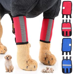 Dog Apparel 1Pair Elbow Protector Sleeve Pad Leg Hock Joint Protection Wounds With Bandage Wrap Heal Sprains Help Pet Supplies