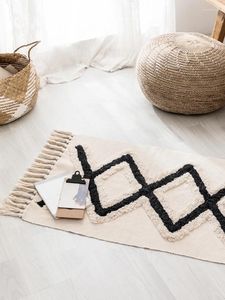 Tappeti Nordic Etnic Simple Cotton e tridimensionali Tappetino da letto trapuntato Pieno da letto Motch Soggiorno di divano tappeto