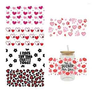 Window Stickers 3D UV DTF Transfers 16oz Cup Wraps Love Valentine's Day Printed For DIY Glass Ceramic Metal Leather Etc. D2677