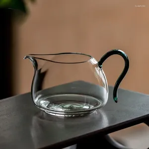 Kubki spodki 300 ml odporne na ciepło zagęszczone szklana herbata miotacz przeciwbaldowy Przezroczysty podział Chahai z uchwytem kungware fatware kubek