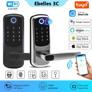 Zablokuj elektroniczną blokadę odcisków palców Wi -Fi Tuya Smart Home App zdalnie / biometryczne odcisk palca / karta inteligentna / hasło / odblokowanie klucza