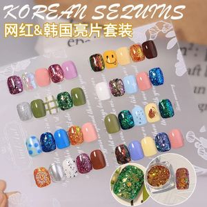 2024 Nail Ice Through Series Glitter Hexagon Paillette Sequins Flakes Sparkling Pigment Powder Manicure Decoration Tips - For Nail Ice