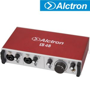 Микрофоны Alctron U48 24 -битная двойная канала USB -внешняя звуковая карта Конвертируйте сигнал от A в D или D в A для живой трансляции и записи