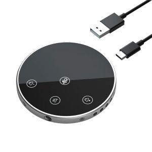 Mikrofonlar Masaüstü USB Konferansı Hoparlör Mikrofon Mikrofon 360 ° Çok yönlü Kondenser Fiş PC Dizüstü Bilgisayar Video Konferansı için Mikrofon oynat