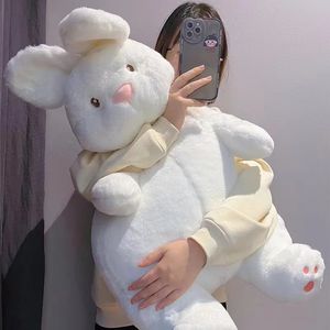 Big Lazy Rabbit Plush Dolls Soft Cute White Bunny Animal Toy Baby Sleep Pillows Kawaii Cushion Decor for Kids Girl Birthday Gift 240319