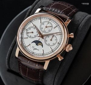 Wristwatches Sugess Chronograph Watches Mens 2022 Seagull ST1908 Movement Moon Phase Wrist For Men Luxury Date Sapphire Crystal1200787