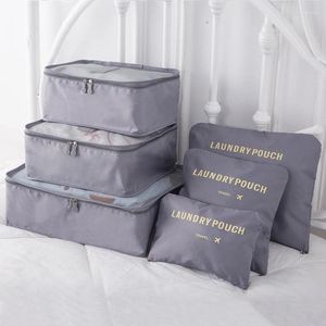 Storage Bags 6PCS Travel Bag Portable Wardrobe Suitcases Organizer Clothes Shoes Tidy Pouch Packing Set Cases Home