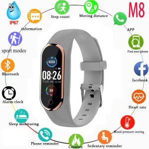 Pulseiras 2022 Novo M8 Smart Bracelet Freke/Sleep/Sleep/Blood Oxigênio Exercício do Pedômetro Bluetooth Lembre