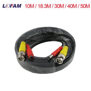 Gloves Lofam Bnc Cable 10m / 18.3m / 30m / 40m / 50m Cctv Video Coaxial Cable Bnc Connector and Dc Power Copper Cord Siamese Analog Ahd D