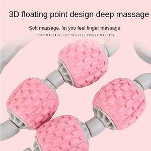 2024 U Shape Trigger Point Massage Roller for Arm Leg Neck Muscle Tissue for Fitness Gym Yoga Pilates Sports 4 Wheel Yoga Accesories Sure,