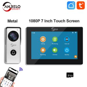 Intercomo 1080p 7/10 polegadas Touch Screen Doorbell metal Tuya Smart Wi -Fi Video Intercom System para o telefone de porta à prova d'água em casa