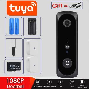 Kapı zili tuya uygulaması 2mp akıllı wifi video kapı zili kamera görsel intercom ile chime night vizyon ip IP kapı zili kablosuz ev güvenlik kamera