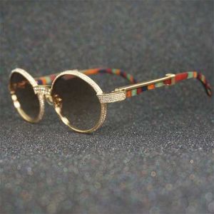 2024 10% Rabatt auf Luxusdesignerin neuer Sonnenbrille für Männer und Frauen 20% Rabatt auf Quavo Holz Pfauen Holzgläser Herren Retro -Schatten Strass -Sonnenbrille Tradition Sunnies