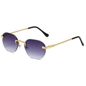 2024 Top -Designer Luxusdesigner Sonnenbrille Neue Frameless for Men and Women Street Small Frame Fashion Gradient Metal Multi Color Sonnenbrille 8083