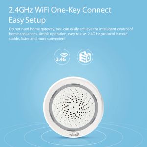 Siren sem fio WiFi Siren Sensor de alarme Som para Echo Google Home Wi -Fi Sensor de umidade de umidade de temperatura Sirene Alarm Tuya Smart App