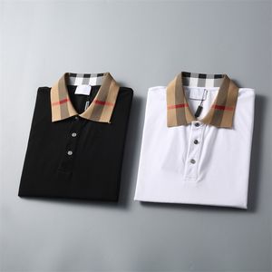 High Plaid Lapel Summer Men's Fashion Embroidery Short Sleeve Top Pure Cotton Design Classic T-shirt Casual Polo Shirt M-3XL