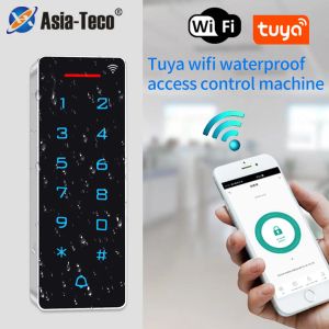 Клавиатуры Wi -Fi Tuya Smart App Control Dogle Dogle Digital Cower Cowde RFID 125 кГц водонепроницаемое считывание карт подсветки Wiegand Wiegand