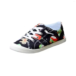 Casual Shoes Summer Women Floral Print Canvas Lazy Boat Outdoor Convertible Slip On Loafer Fashion Flat Non Deck