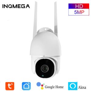 Intercom Inqmega 5MP Tuya PTZ Camera Outdoor Mini WiFi Cam Add autotrackingセキュリティカメラAdd AlexaとGoogle Home Smart LifeまたはTuya