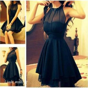 Cute Navy Blue Short Prom Dress Chiffon Special Occasion Dress Cocktail Evening Party Birthday Dress For Women5094369