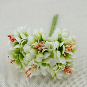 6pcs gefälschte Blumen Seiden -Gradient Stamme Handmake künstlicher Blumenstrauß Hochzeit Dekoration DIY WREATH GIFT SCRACKING CRACKSILK FLUME STALLE