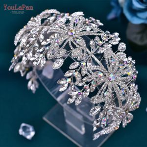 Jewelry YouLaPan Flower Headband for Bridal Wedding Headpiece Jewelry Hair Accessories Woman Tiara Bride Headdress for Party HP395