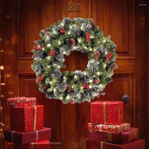 Decorative Flowers Christmas Hanging Garland Lighting Holiday Art Wreath Festival Theme Multifunctional For Door Window Fireplace