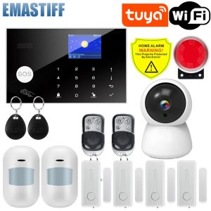 Gear Tuya WiFi GSM Alarm System 433MHz Home Wireless Burglar Security Alarm Tuya/Smart Life App kompatibel med Alexa Google Home